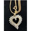 Image 2 : 10K CHAIN (15") WITH 10K HEART PENDANT SET WITH DIAMOND