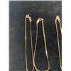Image 2 : THREE 10K CHAIN BRACELETS (7"), TWO 14K BRACELETS (7") TWO WITH BROKEN CLASPS
