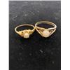 Image 1 : TWO 10K LADIES RINGS SET WITH PEARLS