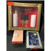 Image 1 : *NEW* OSCAR DE LA RENTA 4PC GIFT BOX, *NEW* WHITE SHOULDERS PARFUM PURSE SPRAY & MIKASA CRYSTAL