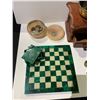 Image 3 : ASSORTED ITEMS INCLUDING; MALACHITE CHESS BOARD, PEWTER CUPS, ANTIQUE COFFEE GRINDER & MORE