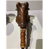 Image 9 : ASSORTED ITEMS INCLUDING; WOOD SCULPTURES, BONE/CLAY PIPE, STONE AFRICAN SCULPTED HEADS & MORE