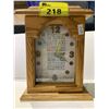 Image 1 : BATTERY OPERATED WOODEN FRAME CLOCK- APPROX 1'2X10.5"