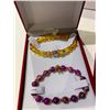 Image 2 : NEW ROSE QUARTZ BRACELET & 4 NEW FASHION JEWELRY BRACELETS