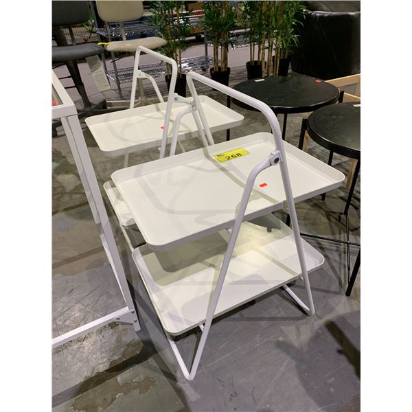 PAIR OF FOLDING 2 TIER STORAGE TABLES