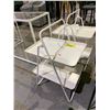 Image 2 : PAIR OF FOLDING 2 TIER STORAGE TABLES