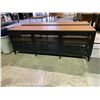 Image 1 : WOOD AND METAL 3 DOOR TV STAND APPROX 59 X 14"