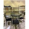 Image 1 : GLASS TOP DINING TABLE WITH 4 CHAIRS APPROX 48" DIAMETER