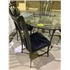 Image 2 : GLASS TOP DINING TABLE WITH 4 CHAIRS APPROX 48" DIAMETER