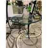 Image 2 : MATCHING GLASS TOP COFFEE TABLE AND SIDE TABLE APPROX 30" DIAMETER AND  54 X 28.5"