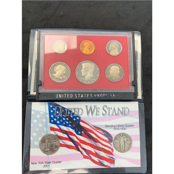 1980 USA PROOF SET AND US LIBERTY/NEW YOUR 25C SET