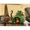 Image 1 : ASSORTED ITEMS INCLUDING; SAMURAI LAMP, DRIFTWOOD LAMP, POTTED FAUX PLANTS & MORE