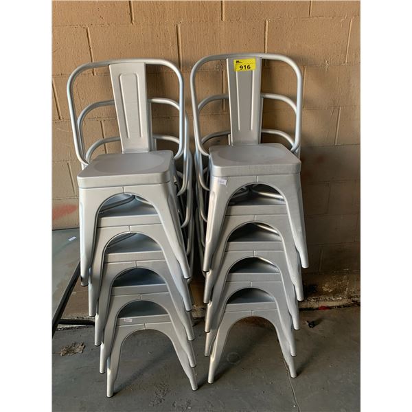 10 ALUMINUM STACKING CHAIRS