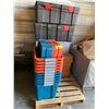 Image 1 : PALLET OF ASSORTED TOTES & WOOD & METAL CRATES