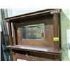 Image 2 : ANTIQUE WOOD FIREPLACE MANTLE WITH BEVELED MIRROR & TILE FIREPLACE FRAMING 46-1/2X10-1/2X77"