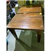 Image 2 : WOOD TABLE 64X42" WITH FOLDOUT LEAF (HEAVY DAMAGE ON TABLE SURFACE)