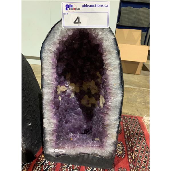 NEW AMETHYST CATHEDRAL GEODE BRAZIL 25.00KG RETAIL $22,960.51 APPROX 19-1/2X10X9-1/2"