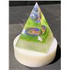 Image 2 : ORGONITE PYRAMID ON STAND APPROX 3.5X2.5"