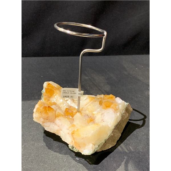 NEW CITRINE CANDLE HOLDER RETAIL $489.51 APPROX 5X4