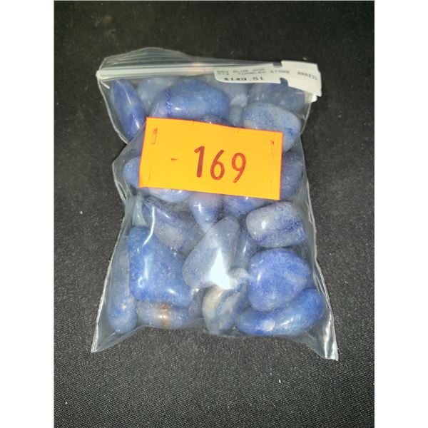 NEW BLUE QUARTZ TUMBLED STONE BRAZIL RETAIL $149.51