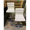 Image 1 : 2 WHITE GAS LIFT BAR STOOLS