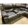 Image 2 : LEATHER ELECTRIC RECLINING SECTIONAL MISSING ONE POWER CORD APPROX 113 X 105"