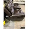 Image 2 : LEATHER ELECTRIC RECLINING SOFA APPROX 80" (SOME COSMETIC DAMAGE)