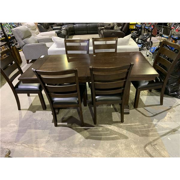 DINING TABLE WITH 6 CHAIRS APPROX 72 X 36 