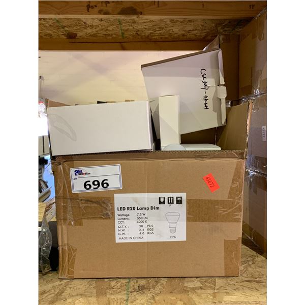 BOX OF LED R20 DIMMABLE LIGHT BULBS