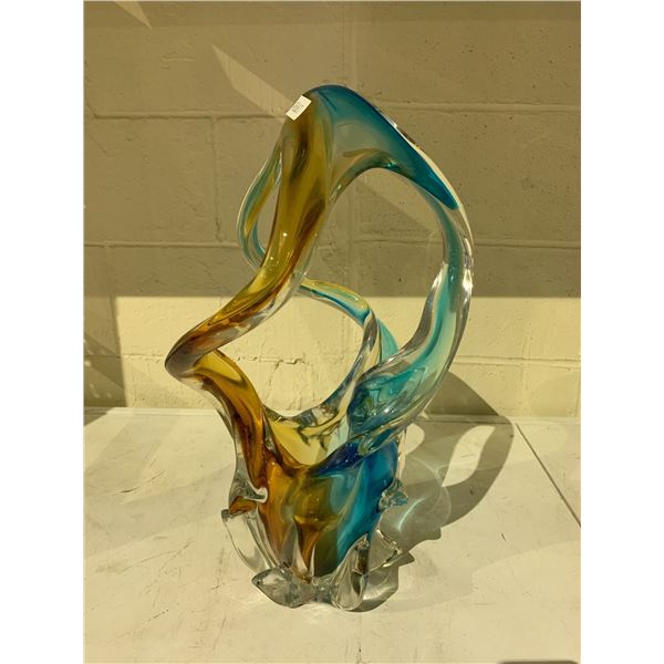 ART GLASS VASE 19-1/2" TALL