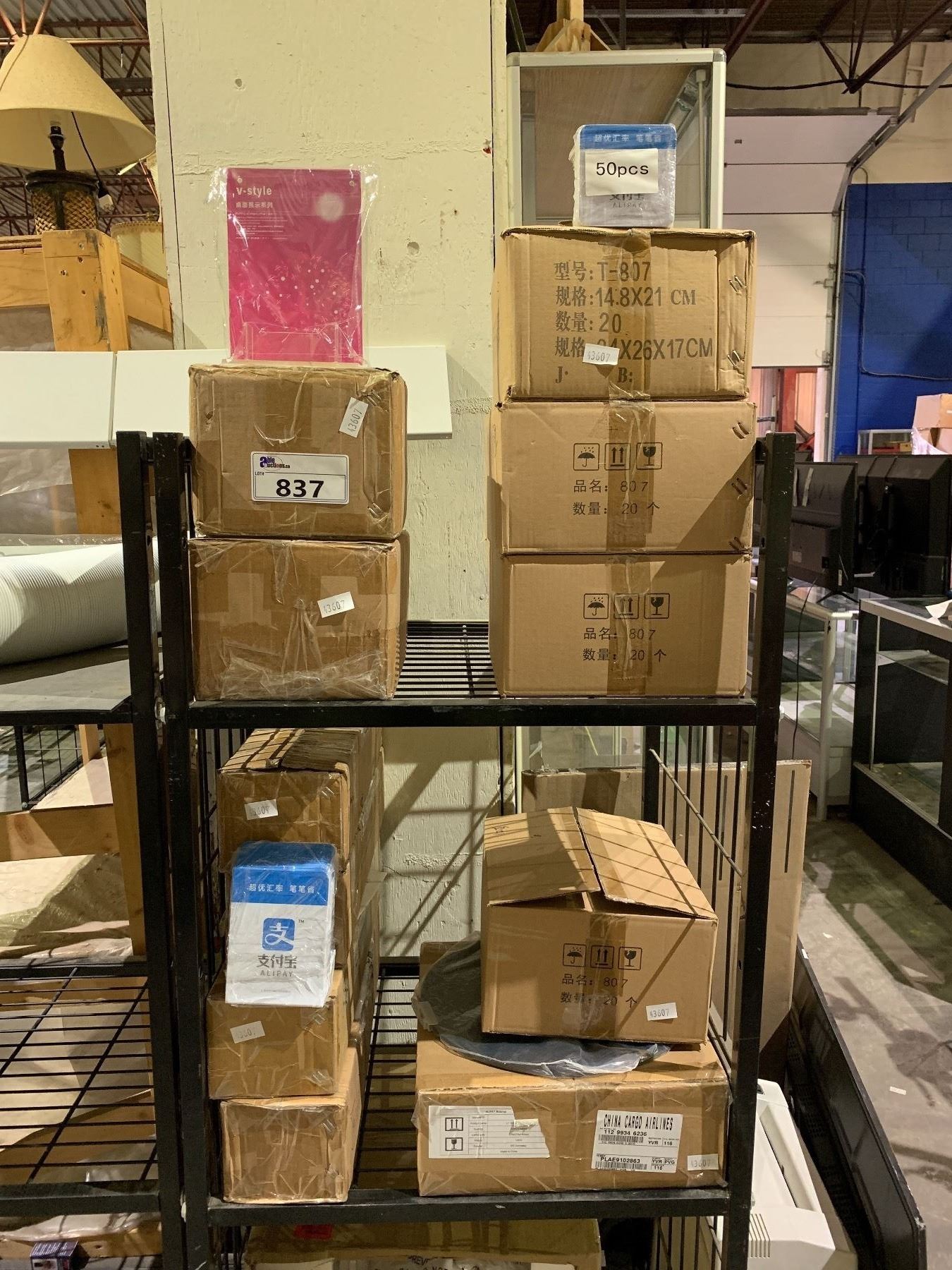 Assorted Display Items 11 BOXES OF ASSORTED PLASTIC DISPLAY ITEMS INCLUDING; STANDING DISPLAY ...