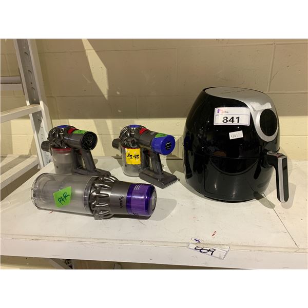 *PARTS & REPAIR* 3 ASSORTED DYSON VACUUMS & INSIGNIA AIR FRYER