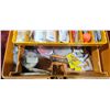 Image 5 : HOOCHIE, BUCK TAIL, LEAD WIEGHTS, HOT SPOT FLASHER AND SCAILING/FILLET KNIFE - FISHIN TAKLE BOX
