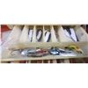 Image 8 : OLD PAL TACKLE BOX  CONTAINS: LURES LINE, REEL (JAPAN) AND 4' TELESCOPING FISHING ROD