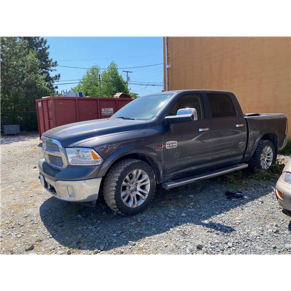 2016 DODGE RAM 1500 LONGHORN, GREY, DIESEL, AUTOMATIC, 4DR PICKUP, VIN 1C6RR7PM7GS331288,