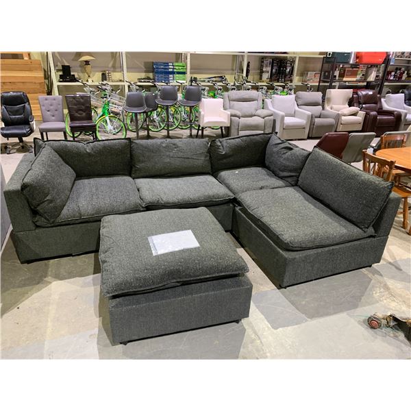 *NEW IN BOXES* LEEDOW 6-PC FABRIC SECTIONAL SOFA SET WITH OTTOMAN