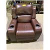 Image 1 : BROWN LEATHER RECLINING  TESTED WORKING