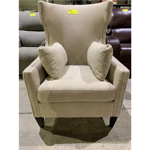 BEIGE FABRIC CHAIR