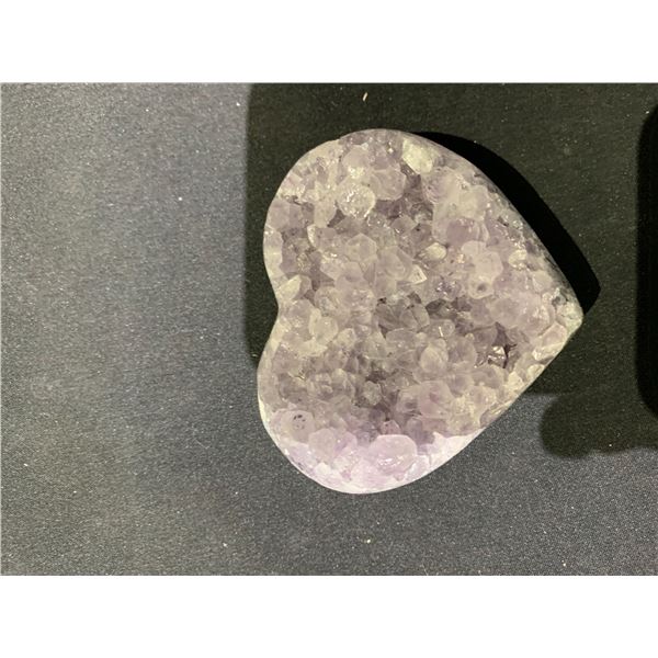 NEW AMETHYST HEART BRAZIL RETAIL $489.51 APPROX 1X3X2-1/2"