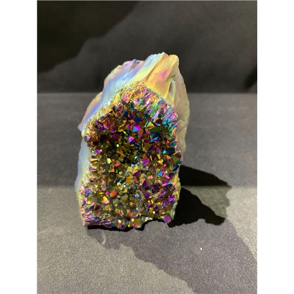 NEW AMETHYST TITANIUM AURA GEODE (BRAZIL) RETAIL $1,198.51 APPROX 4X3X2 