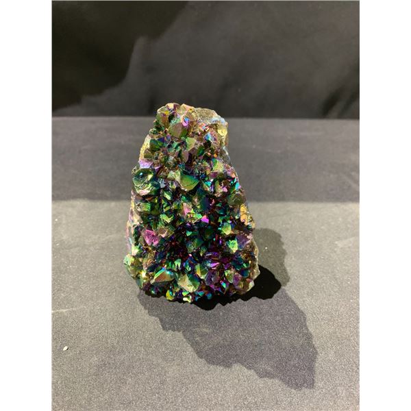 NEW AMETHYST TITANIUM AURA GEODE (BRAZIL) RETAIL $1,198.51 APPROX 3-1/2X2-1/2X1-1/2 