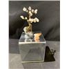 Image 2 : NEW ROSE QUARTZ BONSAI TREE DISPLAY RETAIL $898.51 APPROX 9X4-1/2X4"