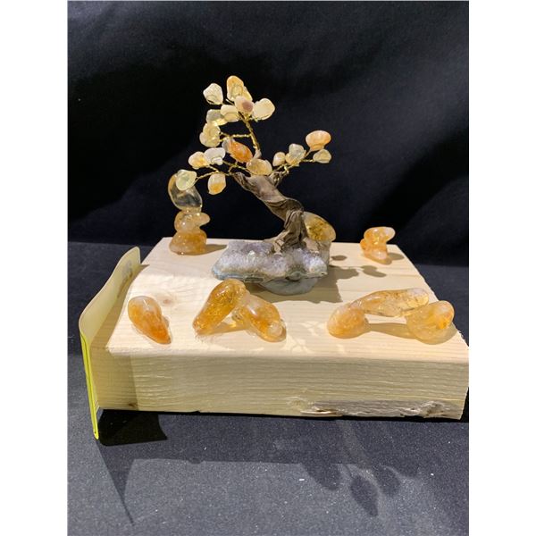 NEW CITRINE BONSAI TREE BRAZIL RETAIL $1,198.51 APPROX 5X5-1/2X6-1/2"