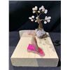 Image 2 : NEW AGATE/ROSE QUARTZ BONSAI TREE DISPLAY BRAZIL RETAIL $1,198.51 APPROX 7X5-1/2X7"