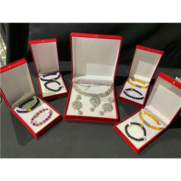 8 ASSORTED NEW FASHION BRACELETS & COSTUME JEWELRY