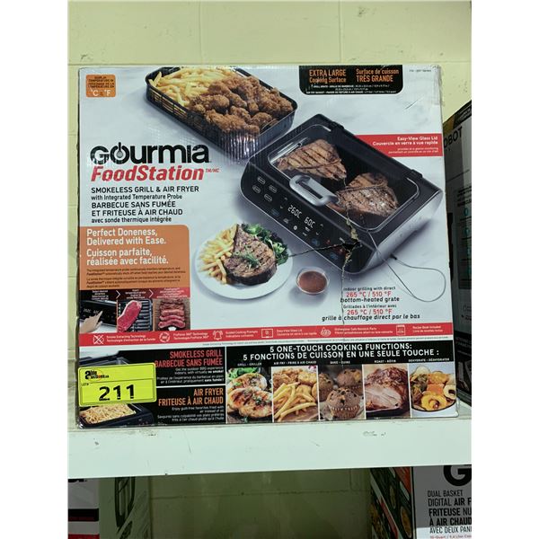 GOURMAI FOOD STATING SMOKLESS GRILL AND AIRFRYER