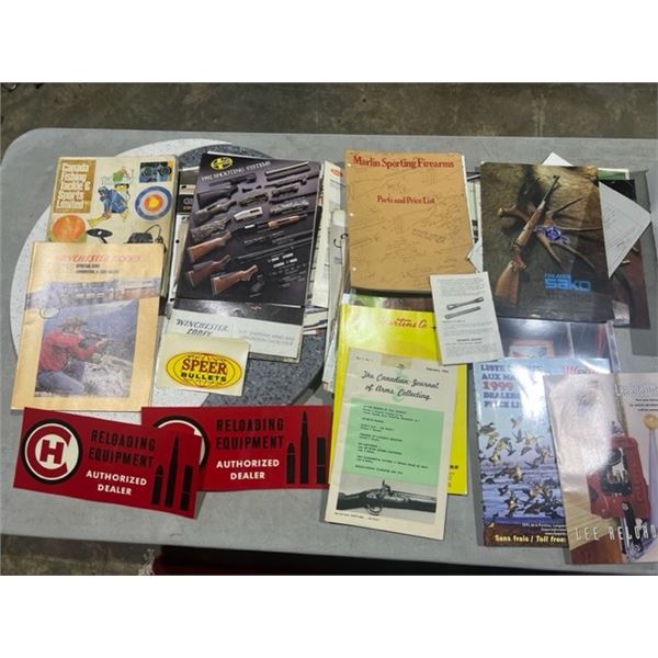 ASSORTED FIREARM AND RELATED GOODS. CATALOGUES AND BROCHURES, MOSTLY 1970, 1980 & 1990.