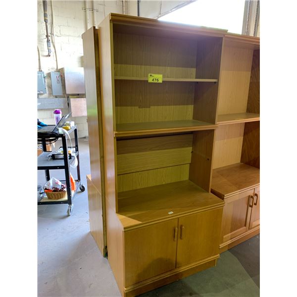 32.5' WIDE, 74"HIGH, 12'DEEP- TWO DOOR OAK CABINET