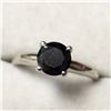 Image 2 : 14K WHITE GOLD BLACK DIAMOND (1.25CT) RING (SIZE 6) (WEIGHT 2.93G)