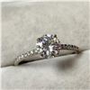 Image 1 : 10K WHITE GOLD MOISSANITE(1CT) MOISSANITE(0.16CT)  RING (SIZE 6.5) (WEIGHT 1.37G)